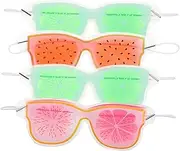 VICASKY 4pcs Pvc Eye Patch Reusable Gel Eye Mask for Cooling Relief Mixed Color Cartoon Design for Home Travel and Relaxation Helps Reduce Puffiness and Dark Circles