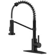 Black Kitchen Faucet with Pull Down Sprayer, Single Handle Single Lever Kitch...
