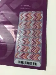 New Jamberry Nail Wrap Full Sheet Once Upon A Time Chevron Orange Pink Purple