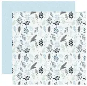 2 Sheets of Echo Park Paper WINTER 12x12 Scrapbook Cardstock - Snowy Sprigs