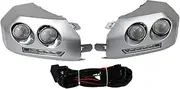 Car LED DRL Daytime Running Light Fog Lamp Frame Compatible With Toyota Fj Cruiser 2007 2008 2009 2010 2011 2012 2013 2014 Car Tools(Silver 1 Set)