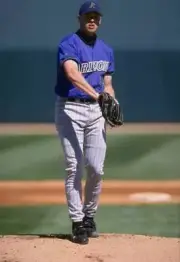 Pitcher Brian Anderson Arizona Diamondbacks in action at a spring - Old Photo 6