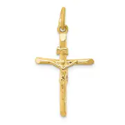 Ss/Gold Plated Sterling Silver Gold-Tone Inri Crucifix Pendant