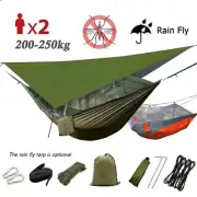 1-2 Person Camping Hammock with Mosquito Net Fabric Hanging Bed Hunt Sleep Swing
