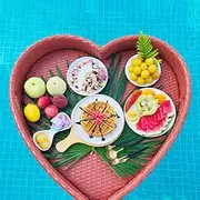 Woven Tray Floating Tray Floating Serving Tray Table and Bar Swimming Pool Floats for Adults for Sandbars Spas Bath and Parties