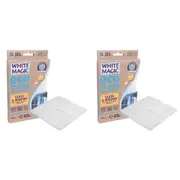 2x White Magic Eco Cloth Microfibre Glass Window/Steel Cleaner/Washer/Buffer