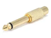 Monoprice Metal 1/4in (6.35mm) TS Mono Plug to RCA Jack Adapter, Gold Plated