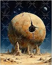 TAOPAOLAB Fantasy Paint by Numbers Kit for Adults - DIY Cracked Planet Landscape Painting on Canvas 16x20 Inches, Acrylic Paint Set, Suitable for Beginners, Sci-Fi Art for Home Decoration or Gifts