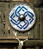 Shield Viking Medieval Wooden Round Larp Battle worn Armor Templar Heavy