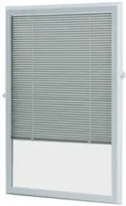 Enclosed Aluminum Blinds White Cordless Add On 1/2 in. Slats for Door Windows