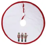 48 Inch Christmas Tree Skirt Burlap Walnut Soldier Ornament Floor Mat Cover