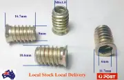 Qty 10 M6 17mm Hard Wood Timber Threaded Flange Zinc Steel Insert Allen Hex Nuts