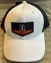 PGA TOUR: Adjustable Golf Hat Cap; White Front / Blue Mesh Back, BNWT , Fr Shp