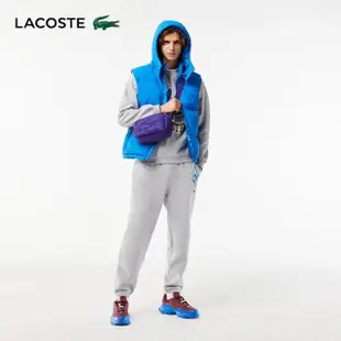 【LACOSTE】包款-鱷魚衍縫空氣斜背包(莓果紫)