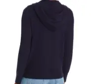 Elie Tahari Full Zip Hoodie Zip Up Hooded Sweater Navy Pure Cashmere M;NWT$375