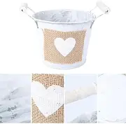 CTIRCHIU 1pc Retro Tin Bucket Iron Bucket Fashion Retro Flower Bucket Home Planting Bucket Adorable Flower Barrel Wedding Flower Accessory Flower Bucket Decoration Wrought Iron Silver