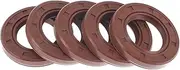 X AUTOHAUX Universal Oil Seal TC Double Lip W Steel Spring Seal Ring Rotary Shaft Seal 25x42x6mm High Pressure FKM Rubber Brown 5 Pcs