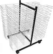 40 Layer Double Sided Storage Art Drying Rack, Metal Painted Educational Products Drying Rack with Pulleys, Suitable for Home and Art School Oil Painting Drying, Space Saving Rack