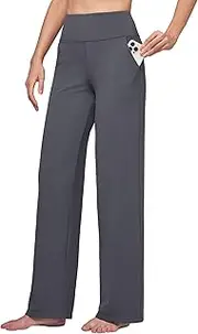[WILLIT] Women's Yoga Pants Wide Leg Pants Stretch Dress Pants Work Casual Pants with Pockets High Waist 28" 30" 32"