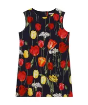 tulip print dress 6Y Black