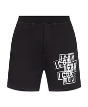 Dsquared2 Icon Printed Elastic Waist Shorts S,XS Black
