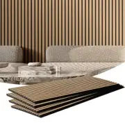 Wood Slat Acoustic Wall Panels 23.6x47.2 Light Oak For Modern Decor Sound