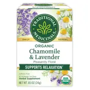 Tea, Organic Chamomile & Lavender, Stress Relief, 16 Tea Bags