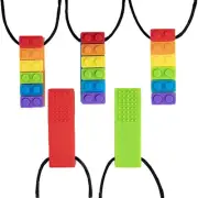 Silicone Building Blocks Teether Children's Rainbow Building Blocks Silicone