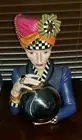 RARE COLLECTOR MACKENZIE CHILDS FORTUNE TELLER COURTLY CHECK FIGURINE DECOR