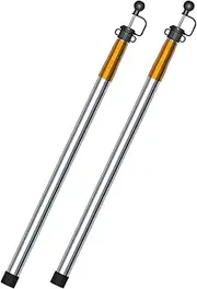 KOMCLUB Telescoping Tarp Poles | 3 Section Stepless Adjustable Tent Poles 75" Lightweight Stainless Steel with Storage Bag for Camping Canopy Awning Backpacking Hiking Set of 2