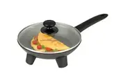 Kambrook 24cm Electric Die-Cast Non-Stick Skillet Frypan Glass Lid/Pancake Maker