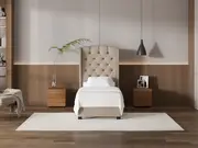 My Style Winged Headboard & Slimline Base - Single / Natural / Drawer Base