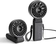 JISULIFE Handheld Fan Life7 – Ultimate Flexibility: High-Power Motor, LED Display, 3600mAh Rechargeable, 5-Speed, Foldable Design, 3-IN-1 Portable Hand/Desk/Neck Fan for Travel, Women (Black)