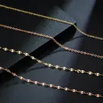 新款鈦鋼玫瑰金裸鏈唇鏈十字架簡約鈦鋼項鍊18K鍍金頸鍊配件