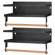 2 Pack Magnetic Spice Rack for Refrigerator Kitchen Storage Organizer Shelf