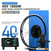 48V 1000W Rear Cassette Hub Motor Wheel 20-29Inch 700C For Ebike Conversion Kit