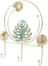 Veemoon Monstera Leaf Wall Mounted Coat Rack Elegant Key Holder with Hooks for Entryway Modern Tropical Design for Coats Hats Towels Space-Saving Organizer for Living Room and Home Decor
