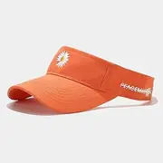 LAYBAY Women Visor Hat, Sun Visors Cap Korean Version of The New Small Daisy Empty Top Hat Street Men and Women Hip Hop Trend Topless Baseball Cap Summer Outdoor Sun Hat 56-59cm (Color : Orange)