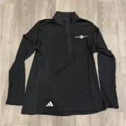 Adidas Women's Black Base Layer Mélange Golf Quarter-Zip Pullover Sweatshirts L