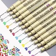 12 Colors Micro Fineliner Drawing Pen Set, 05mm Fine Point Pen,Waterproof Technical Pens Markers Sketching, Anime,Artist Illustrating Outlining,Manga Journaling Stationery