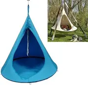 Portable Butterfly Hanging Chair Hammock for Outdoor, Mosquito-Proof Waterproof Swing Chair, 100KG/220 LBS Capacity Blue 100 * 110cm