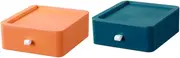 COHEALI 2Pcs Box Type Storage Box Multifunctional File Organizer with Stacking Design for Office and Home Desktop Retro Style Wear Resistant for Neat Storage of Documents and Accessories