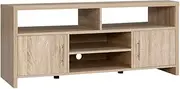 Artiss TV Unit Cabinet Entertainment Units, Wood Stand Table Cabinets Storage Shelf Organiser Cupboard Home Living Room Bedroom Furniture, with 2 Drawer and Cable Management Holes Oak