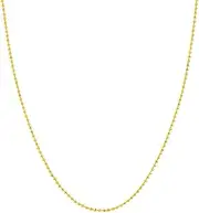 [JewelryWeb] 14ct Yellow Gold 0.78mm Sparkle Cut Bead Chain Necklace Spring Ring Closure Jewelry Gifts for Women - Length Options: 41 46 51
