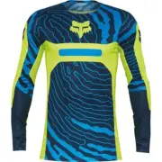 Fox Racing Flexair Impression Jersey, Blue/Navy Blue/Flo Yellow
