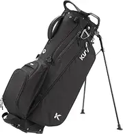 KVV Lightweight Golf Stand Bag with 7 Way Full-Length Dividers, 5 Zippered Pockets, Automatically Adjustable Dual Straps，Elegant Design(Black)
