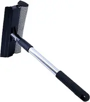 Polyte Window Squeegee for Car Windshields and Window Cleaning Tool, Extendable Aluminum Handle 36-50 cm (Black)