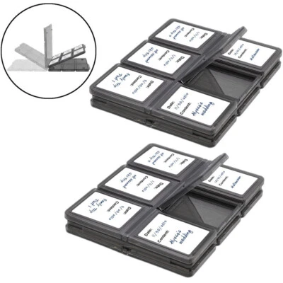 Water-Resistant Memory Card Case Holder Storage for 12 SD+24 Micro SD TF Cards