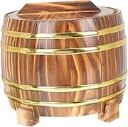 Ciieeo 1 Set Wooden Rice Steamer Bucket with Lid Carbonized Design for Sushi Sashimi Barbecue Versatile Food Storage Container for Rice Tofu and Seasoning Mixing