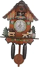Zerodeko Wooden Chalet Style Cuckoo Clock Silent Quartz Moving Pendulum Decorative Wall Clock for Living Room